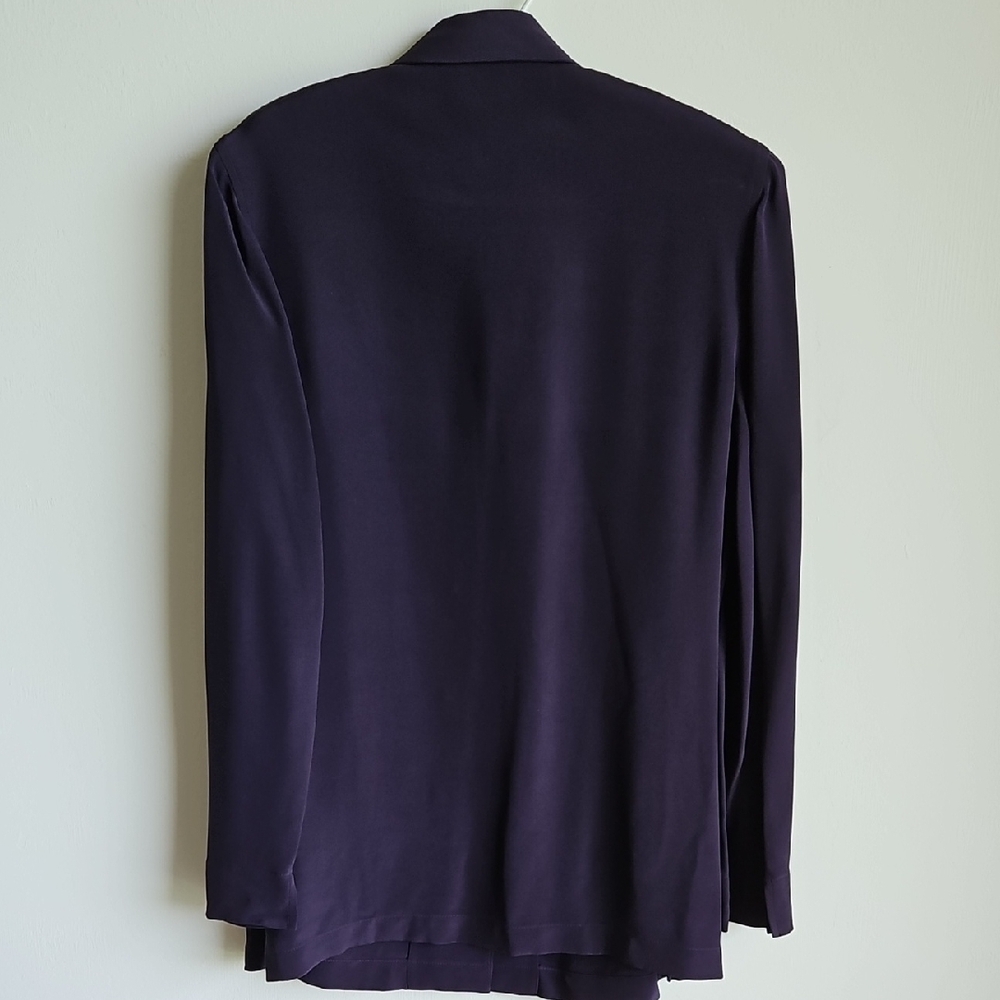Talbots Deep Purple Silk Blouse - Picture 5 of 8